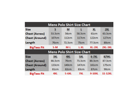 Men's Polo Shirt Size Chart