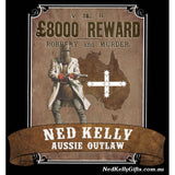 Ned Kelly Aussie Outlaw Wanted Poster Sticker